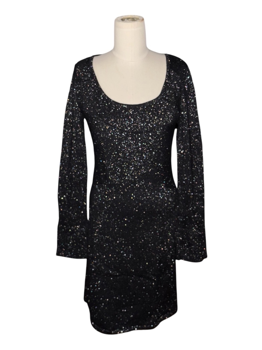 White House Black Market Black Long Sleeve Mini Dress